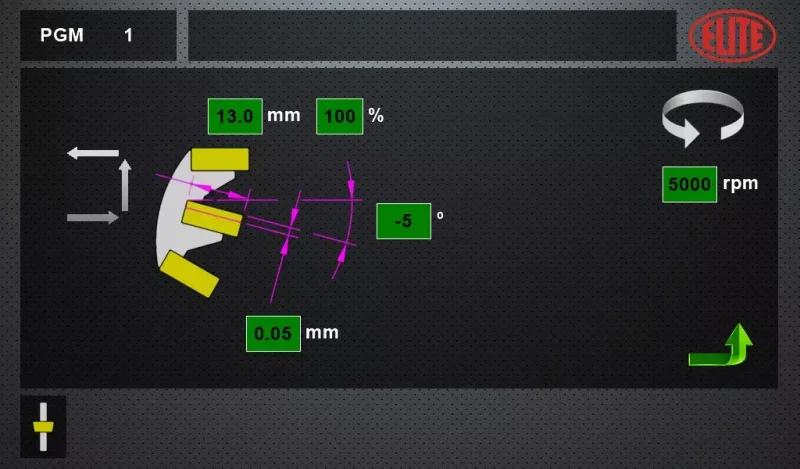 Pannello di controllo con display a colori del modello ELITE SVG 850